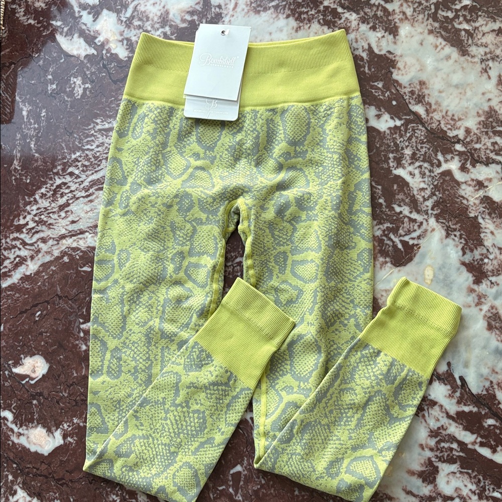 Bombshell Sportswear Yellow Snake Print Leggings